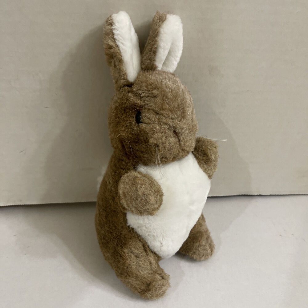 Vintage Eden Bunny Rabbit Plush 9” Brown White Peter Rabbit Stuffed Animal